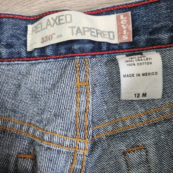 Levis‎ 550 Blue Jeans 12 Relaxed Tapered Vintage Thick Solid Fabric Casual Comfy - Picture 3 of 10